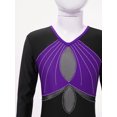thumbnail image 5 of DPOIS Kids Girls Shiny Rhinestone Long Sleeve Full Body Unitard Jumpsuit Purple 8, 5 of 7