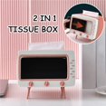 thumbnail image 1 of stanreset Vintage Plastic Box Holder Multifunctional Desk Storage Organiser Paper Dispenser Case Holder with Mobile Phone Holder for Home Office Green, 1 of 5