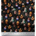 thumbnail image 2 of Soimoi Cotton Poplin Fabric Leaves,Musical Instruments & Animals Kids Decor Fabric Printed Yard 56 Inch Wide, 2 of 3