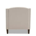 thumbnail image 4 of Baxton Studio Leonie Beige Chaise Longue Rembourrée Finition Brune, 4 of 9