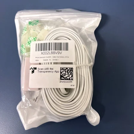 STARLIGHT- Phone Extension Cord 25 Ft Telephone Cable With Standard Rj11 Plug And 1