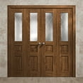 thumbnail image 3 of Sliding Closet Double Bi-fold Doors 72 x 80 inches | Ego 5011 Cognac Oak | Sturdy Tracks Moldings Trims Hardware Set | Wood Solid Bedroom Wardrobe Doors, 3 of 4