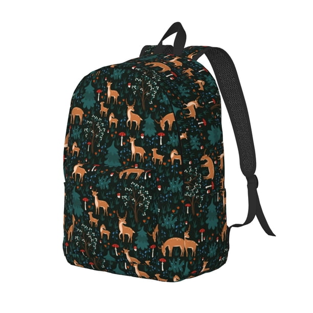 Easygdp Deers In The Forest Mochila de Lona Resistente para Laptop, Compatible con Laptops de 15 a 17 pulgadas, Ideal para Escuela, Trabajo y Viajes-Small