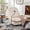 Ivory, variant on 41" Velvet Cozy Oversized Sofa Chair, Modern Single Sofa with swivel rocking function, Upholstered Recliner Sofa Chair with detachable phone holder for living room home theater, Natural & Light Brown