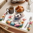 thumbnail image 3 of Easter Puppy Placemats Set of 8, Cartoon Cute Dog Green Orange Red Eggs Spring Pink Floral Leaf Non-Slip Place Mats Washable Table Mats for Kitchen Dining Table Decorations Indoor/Outdoor, 3 of 9
