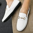 thumbnail image 5 of CHICVOMEY Men's Loafers & Slip-Ons Loafers for Men Loafers Patent Leather Oxford Dress shoes Classic Gold Buckle Business Party Prom Club, 5 of 7