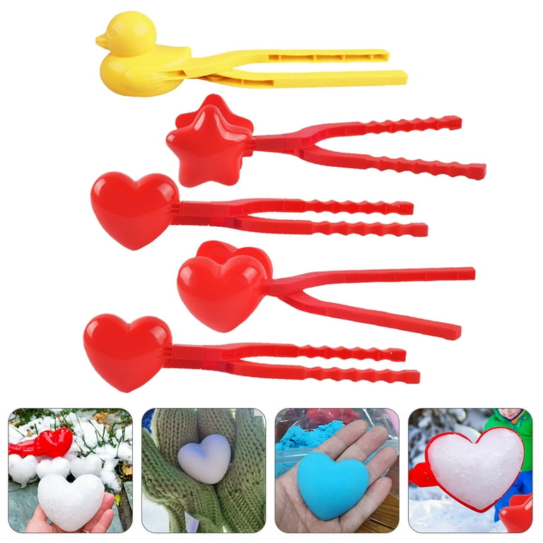 Fridja Snowball Maker 3 Pack Heart Snowman Spherical Shape Snowball Maker  Clip Plastic Snowball Maker Tool Sand Ball Clip Snow Toys For Kids And  Adults 
