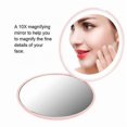 thumbnail image 2 of Mini Lights LED Makeup Mirror 10X Magnify Handheld 12 LED White, 2 of 5