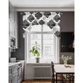 thumbnail image 4 of Swag Curtain Valances Black Moroccan Swag Valances for Kitchen Windows Gradient Modern Geometric Window Treatment Curtains Drapes for Kitchen Bedroom Living Room Bathroom Over Sink 56"x36", 4 of 6