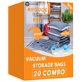 thumbnail image 1 of Bolsas de almacenamiento al vacío GONGSHI, paquete de 20 (4 gigantes, 4 grandes, 4 medianas, 4 pequeñas, 4 enrollables), 1 of 7