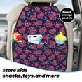thumbnail image 5 of Fuzoiu Rose Flowers Print 2 Pack Kick Mat Back Seat Protector With 3 Storage Pockets, Universal Car Seat Back Organizer For Kids Pets, Waterproof Backseat Protector For Most Car, 5 of 8
