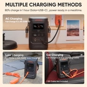 Jackery E240DC Version Portable Power Station with Jackery Car Charging Cable, 256Wh Backup Lithium Battery Pack and DC8020 Car Charger Cord for Camping, Travel, and Outdoor Vehicles