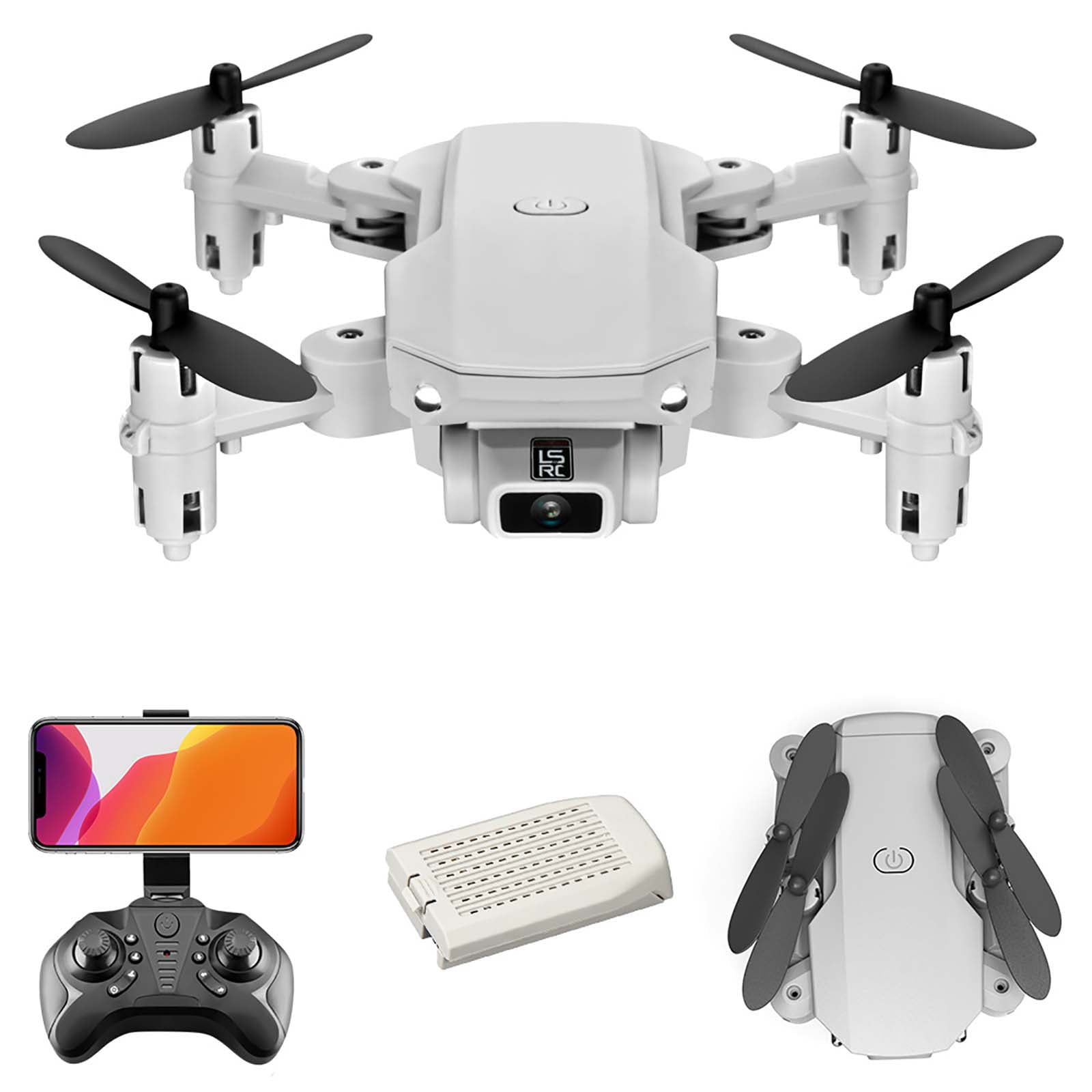 GoolRC LS-MIN Mini Drone RC Quadcopter 1080P Camera Flight Time 360° Flip 6- Gyro Gesture Photo Video Track Flight Altitude Headless Remote Control Drone for Kids Adults -