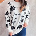 thumbnail image 2 of Ounisa Women's Floral Sweaters Fall Winter Crew Neck Pullover Tops Long Sleeve Casual Loose Sweater Knit, 2 of 6