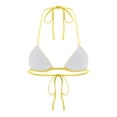 thumbnail image 4 of Aislor Women's Sparkly Bikini Top Halter Shiny Triangle Bralette Rave Tops Self-tie Swimsuit Bra Gold L, 4 of 5