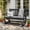 Black, variant on FOROUTIA 48 Inch Outdoor Glider Bench with Cup Holder, HDPE Weather Resistant Patio Swing Chair for 2 Persons, Black