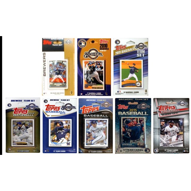 C&I Collectables MLB Milwaukee Brewers 8 Different Licensed Trading Card Team Sets
