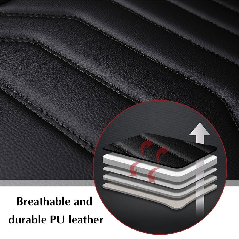 Audew 1 Piece Front Car Seat Cover PU Leather, Breathable and Soft Auto Seat Protector Universal Fit for Sedan SUV Pickup Van