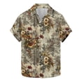thumbnail image 2 of Styesk T-Shirts pour Hommes Mode Été Imprimé Floral Manches Courtes Chemise à Col, 2 of 5