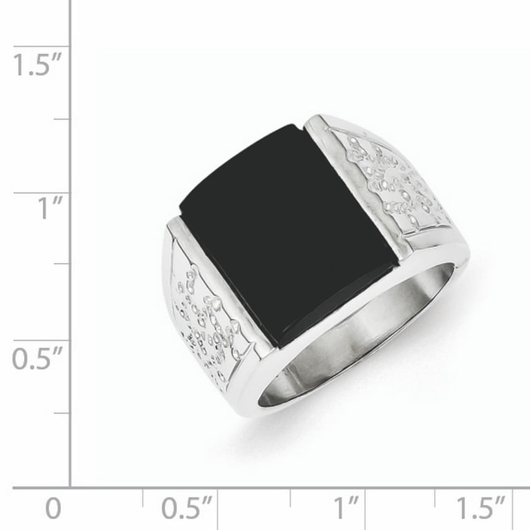 925 Sterling Silver Onyx Men's Ring Size 9 - Walmart.com