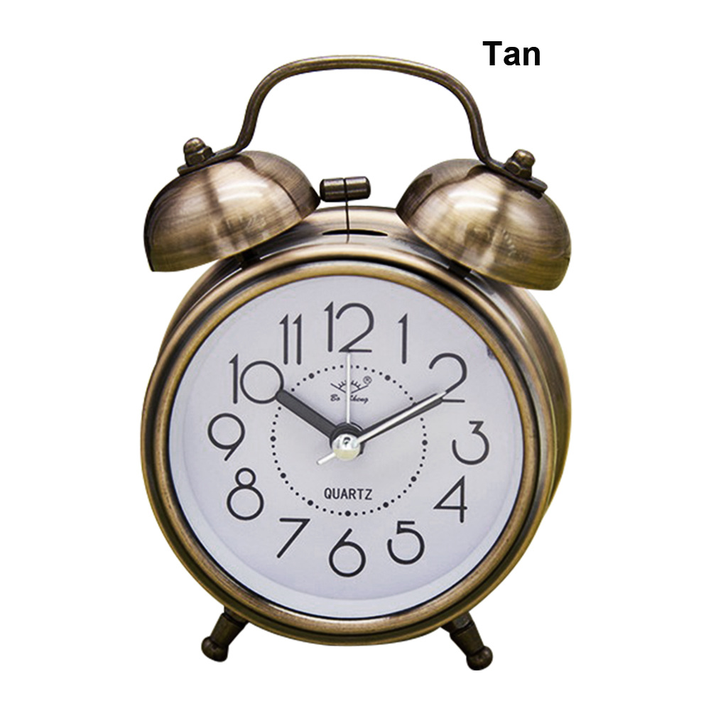 Famure alarm clockVintage Retro Silent Pointer Dual Bell Loud Alarm