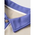 thumbnail image 3 of Polo à Manches Longues pour Hommes Couleur Spliced Col Polo Chandail en Molleton Décontracté Patchwork de Golf, 3 of 4
