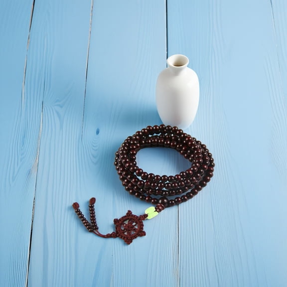 NICEXMAS Dark Red Sandalwood Prayer Beads Bracelet, 216 Pieces Fragrant Meditation for Spiritual Wellness