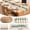 Sage Green, variant on Boho Table Runner & Placemats Set, Blue‑White Farmhouse Woven Decor, 4 /6Rectangular & 4/6Round Wicker Placemats + 4/6 Wooden Bead Napkin Rings, Heat‑Resistant Non‑Slip for Dining Wedding Party
