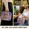 thumbnail image 5 of Xixirimido Lion Cross Purple Print Quilted Bible Cover Bible Case for Women, Large Bible Carrying Case with Handle, Bible Study Supplies & Christian Gift for Men, 5 of 7