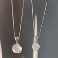 thumbnail image 1 of Collar colgante de ópalo redondo Kpop Goth Yashi 2 piezas color plata, 1 of 5