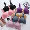 thumbnail image 2 of HEVIRGO Random colors 3PCS Women Bra Back Closure Lace Breathable Elastic Anti-snagging Breast Support Wide Shoulder Strap Mid-aged Mother Bra, 2 of 10