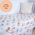 thumbnail image 6 of LollyBanks 100% Cotton Muslin Swaddle Blanket, Gentle and Soft Baby Blankets for Boys and Girls, Lightweight 47 x 47 Inches Newborn Receiving Blanket, Newborn Essentials (Animal Skate Print), 6 of 7