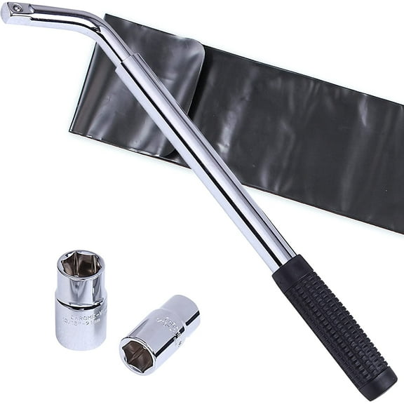 CARTMAN Telescoping Lug Wrench, Wheel Wrench with Standard CR-V Sockets 17/19, 21/22mm