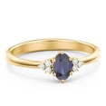 thumbnail image 1 of Birthstone Oval Ring with Shoulder Accents - Blue Sapphire (September), 1 of 5