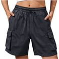 thumbnail image 2 of yillto Cargo Shorts for Womens Plus Size Wide Leg High Waist Baggy Dressy Short Trousers with Pockets, 2 of 7