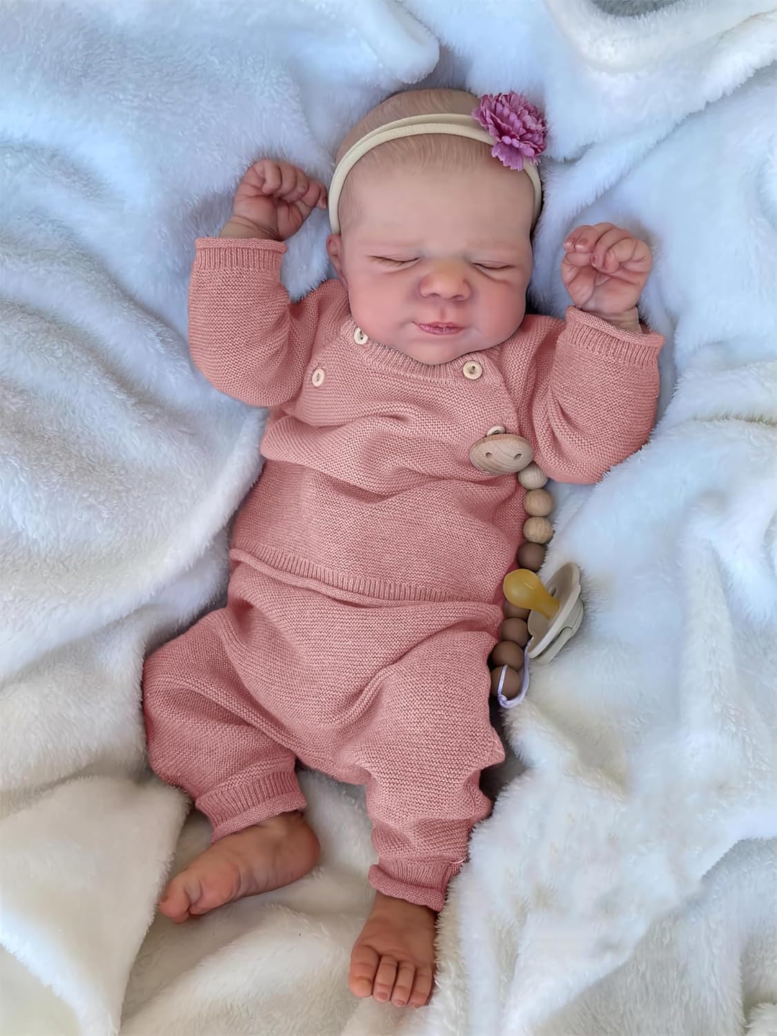 19 Inch Realistic Baby Doll Sleeping Lifelike Cuddly Cloth Body Gift Set Reborn Baby Dolls Newborn Girl Doll That Look Real and Feel Real