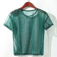 thumbnail image 4 of DuoJiaJ Mesh Tops For Women See Through Sheer Blouse Sexy Clubwear Party Shirts Women’s Casual T-Shirts Green L, 4 of 4