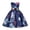 Dark Blue, variant on Princess Dress Girls Bow Design Floral Party Dress (Dark Blue)
