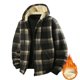 thumbnail image 4 of MHFRRA Abrigo Cálido A Cuadros para Hombre, Versátil, Forrado, Grueso y A La Moda, para Otoño E Invierno Amarillo, 4 of 8