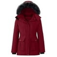 thumbnail image 2 of AUNVITO Women's Winter Detachable Hood Down Jacket with Warm Fleece Lining Casual and Functional Style, 2 of 9