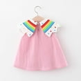 thumbnail image 4 of Wavsuf Children Girls Summer Dress Printed Pink Children's Clothing Size 6-12 Months, 4 of 9