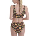 thumbnail image 3 of Daiia Heart printed 2 piece Swimsuit Bikinis for Women High Waisted Racerback Bathing Suits Summer Tummy Control Scoop Neck Swimwear-Small, 3 of 8