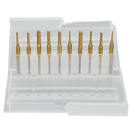 

2024 10Pcs Engraving Milling Cutter Ti Coated PCB Carbide Bits 1/8in Shank Rotary Tools 1.03.0mm
