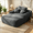 Grey, variant on CARZZI LIFE 65'' Chaise Lounge Chair Indoor, Gray Plush Corduroy Cloud Couch, Fluffy Oversized Sofa Bed for Bedroom Living Room, Comfy Boneless Reading Longue Chair Sleeper Sofa No Assembly