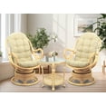 thumbnail image 6 of Java Lounge Swivel Rocking Chair with Cream Cushion Natural Rattan Wicker Handmade, Natural, 6 of 6
