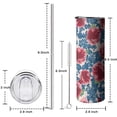 thumbnail image 5 of 20oz Pioneer Flower Floral Print Pattern Skinny Tumblers Stainless Steel Tumbler with Lid and Straw,Vacuum Insulated Double Wall Travel Tumbler Cups with Cleaning Brush for Coffee,Tea, 5 of 6