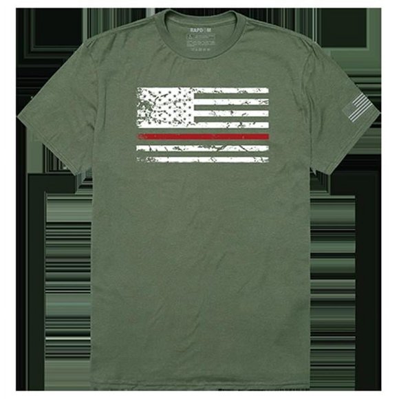 Rapid Dominance TS1-785-G78-02 Thin Red Line Tactical Graphic T-shirt, Olive - Medium