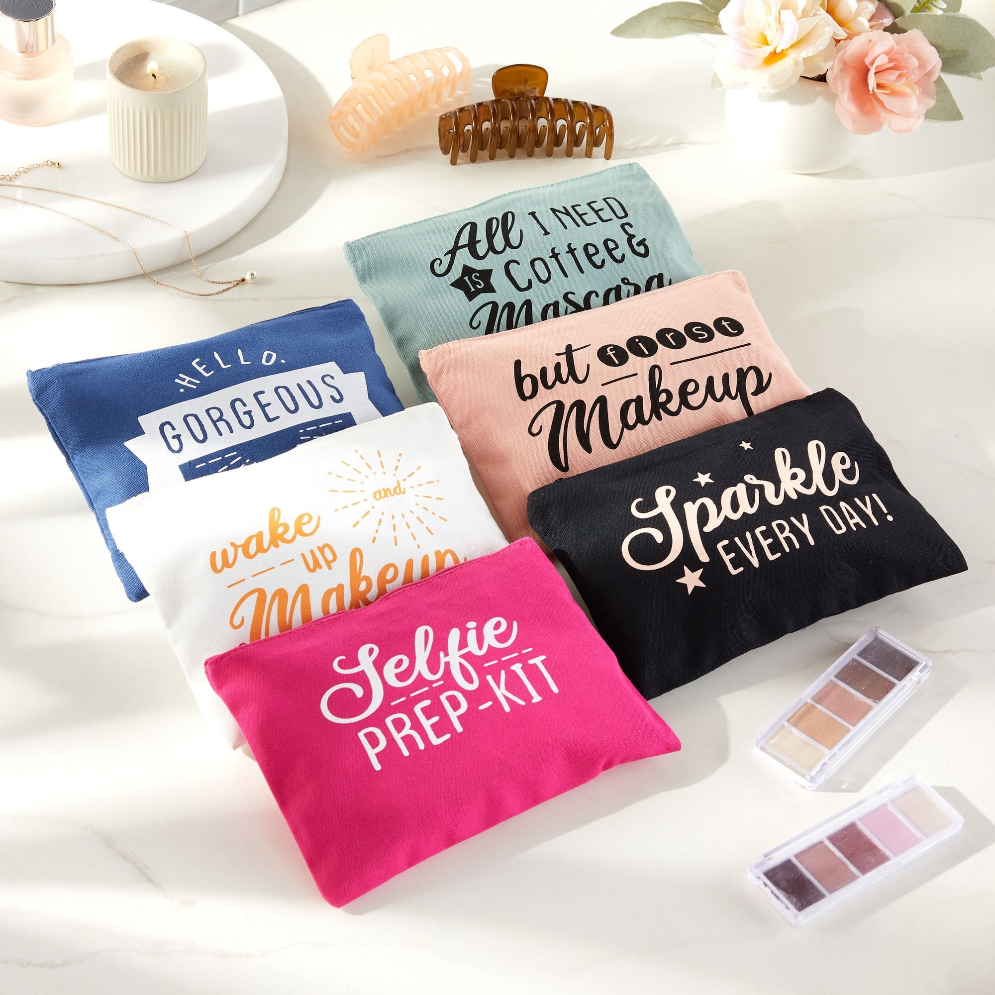 24 Pieces Inspirational Makeup Bag Bulk You Are Loved Motivational Quotes  Cosmet