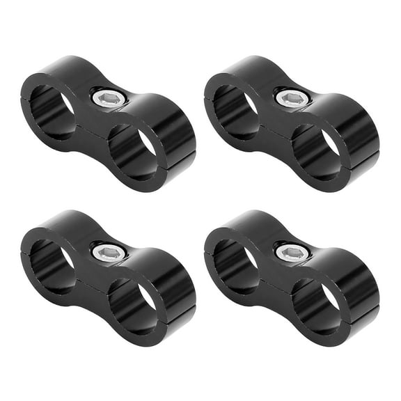 4pcs Black AN8 16mm Hose Separator Clamp Fitting Adapter with Wrench for Car Aluminum Alloy