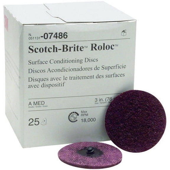 3M 7486 3 in. Scotch-Brite Roloc Maroon Medium Surface Conditioning Disc